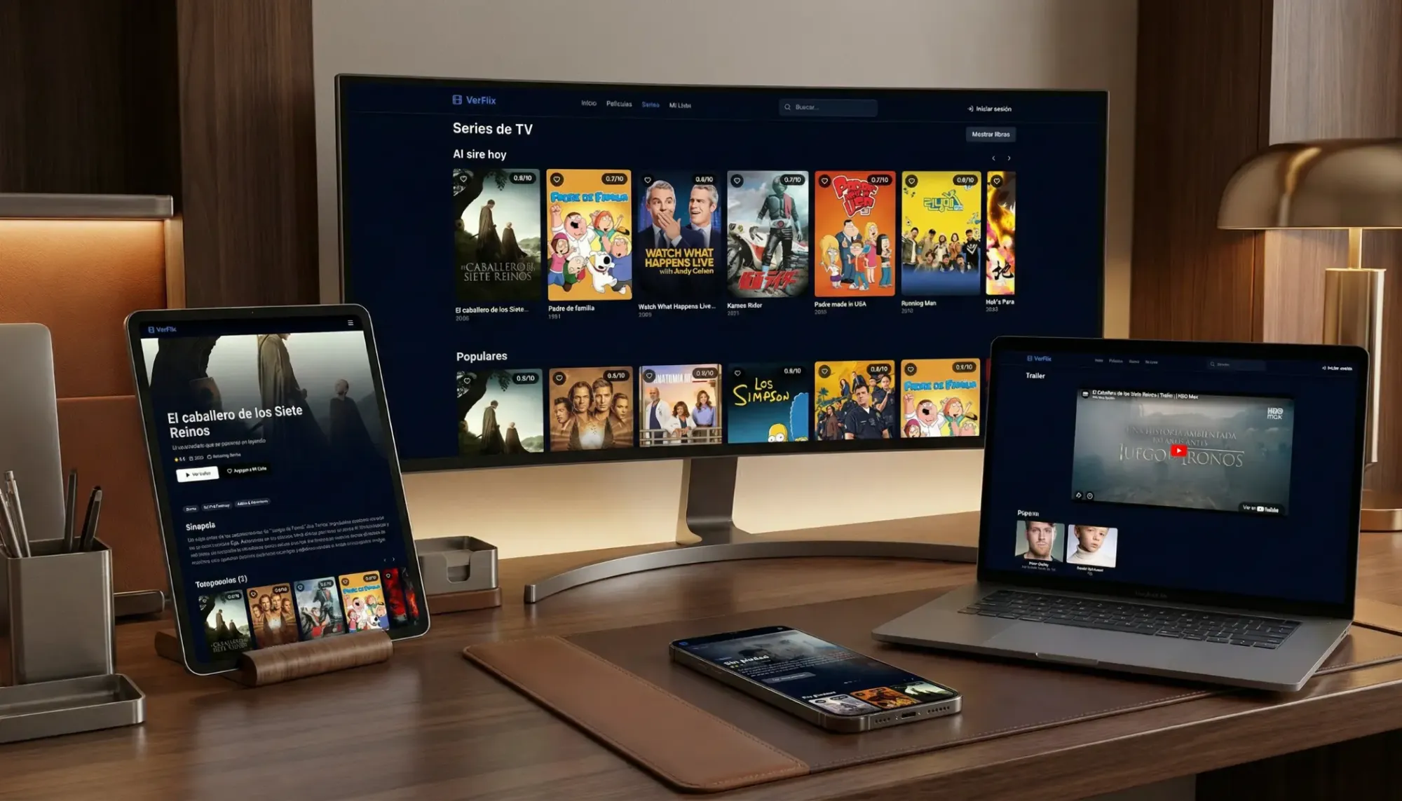 VerFlix en monitor, portátil, tablet y móvil